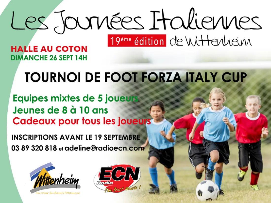 Inscriptions ouvertes au tournoi de foot des Journées Italiennes de Wittenheim